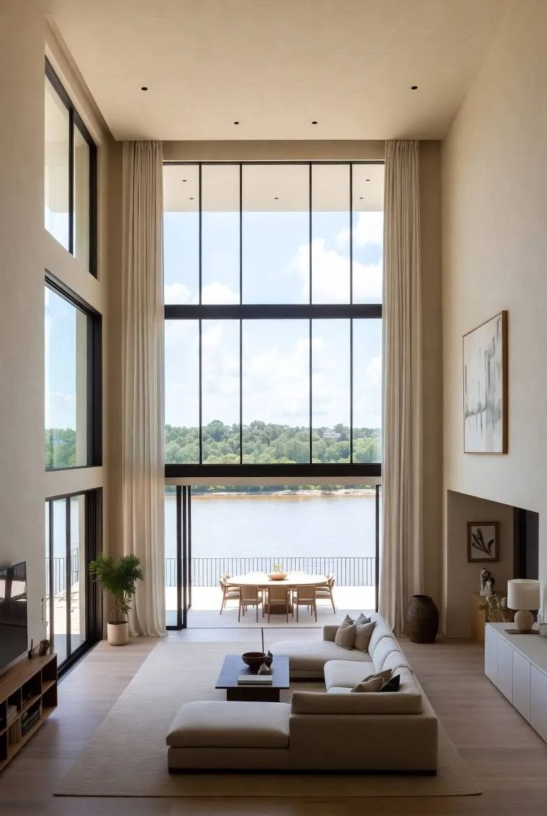 Modern entrance glass panel